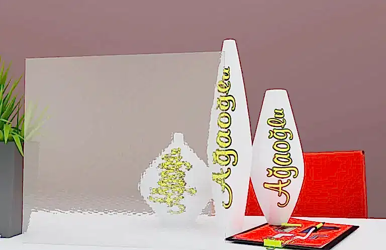 Çamdalı Dekoratif Buzlu Cam